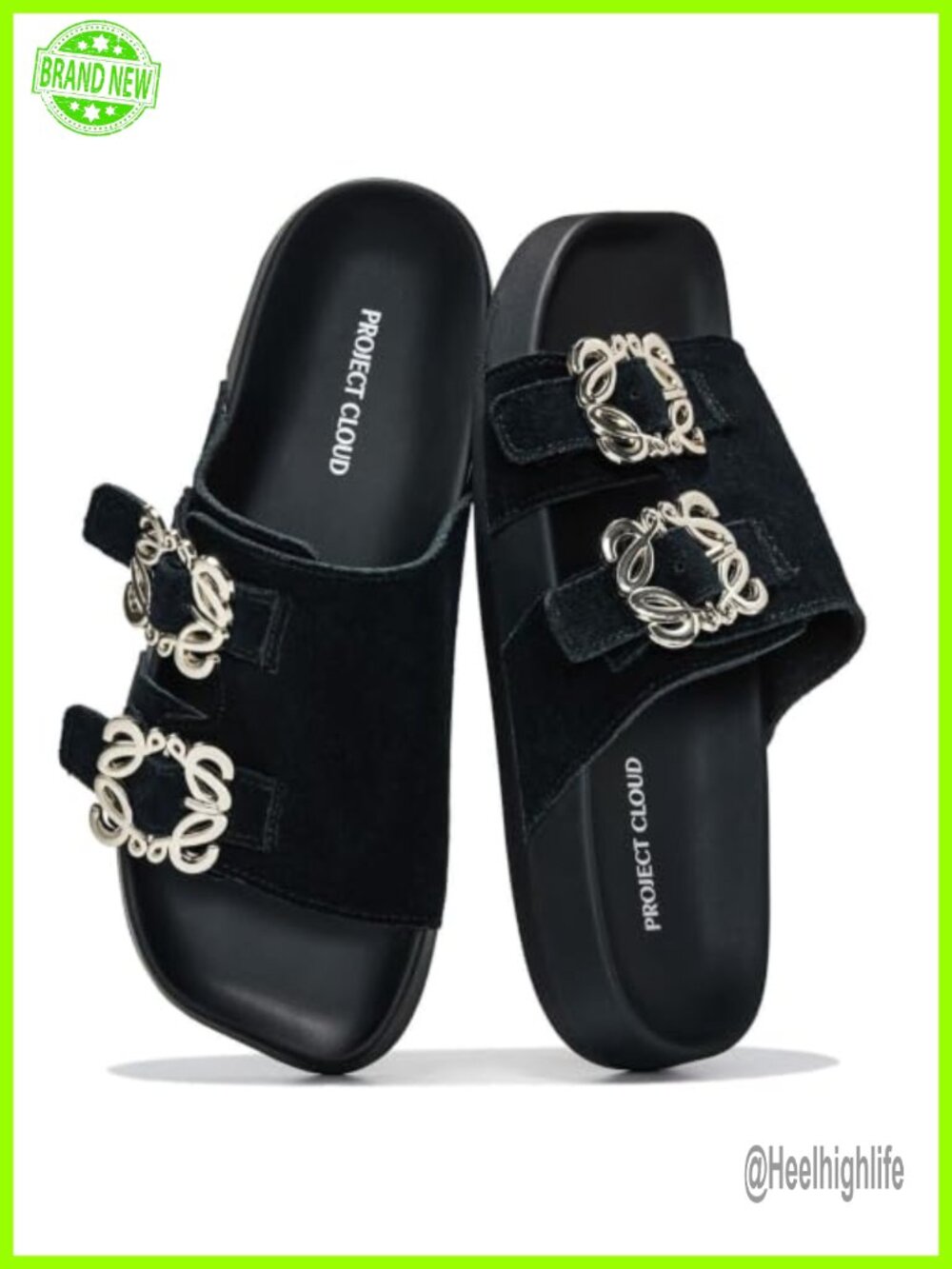 Genuine Leather Suede Flat Slide Sandals Cushioned Non-Slip